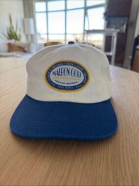 Malbon Golf White and Blue Patch Cap
